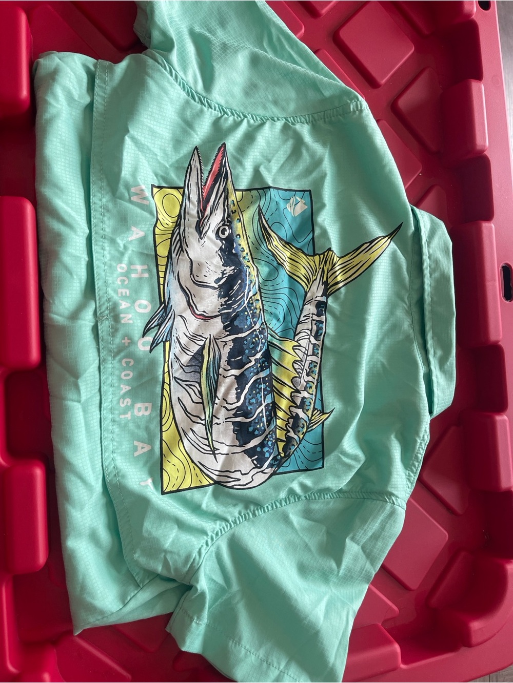 Mahi Mahi Graphic Button-Down Shirt - Mint